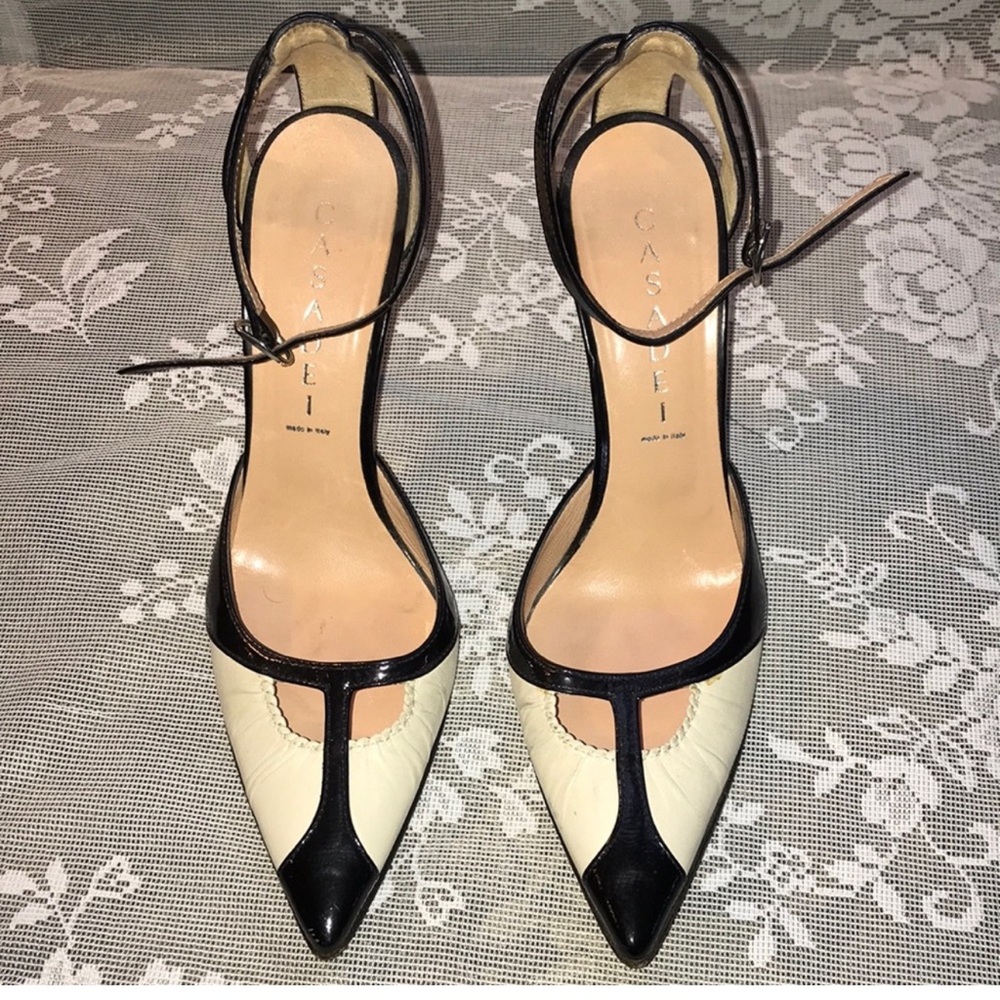 Casadei Ankle Strap Pointed Toe Heels